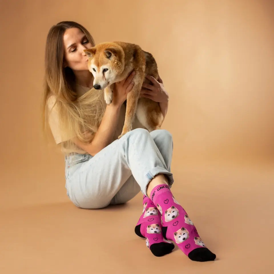 Calcetines personalizados de algodón con tu perro